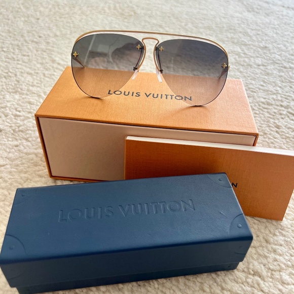 LOUIS VUITTON  Grease Mask Sunglasses Z1045W Gold - Picture 1 of 7